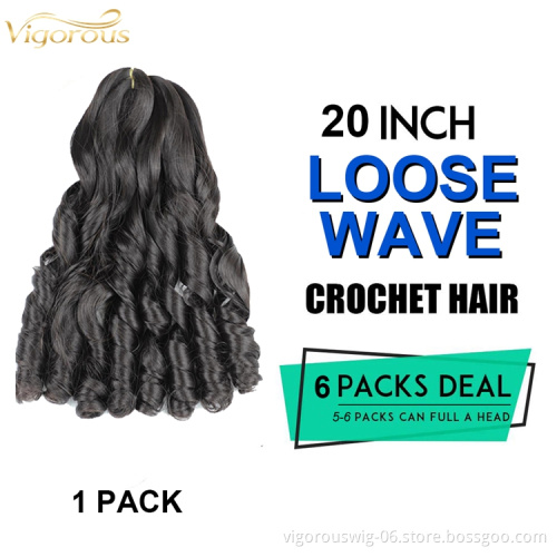 Vigorous wholesale display loose wave african hair braids synthetic braiding hair loc spiral curl hair extension bundle